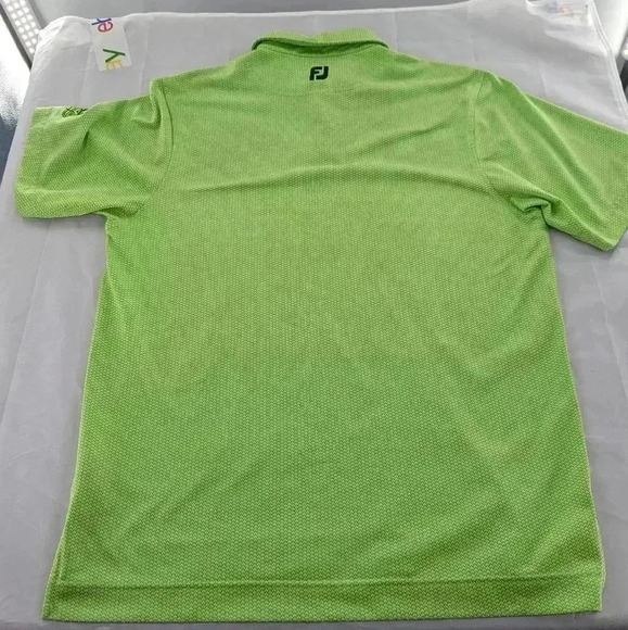 Footjoy FJ Men's Golf Polo Green Geometric Stretch Golf Polo Shirt Medium - Picture 10 of 14